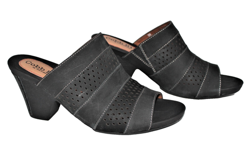 Cobb Hill New Balance Womens Size 9 Black Leather Slip On Slides Sandals Tracie