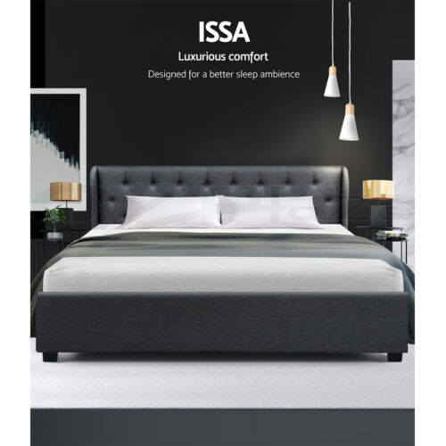 Artiss Bed Frame King Size Gas Lift Storage Mattress Base Wooden Charcoal ISSA - Picture 2 of 11