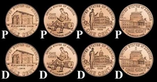 2009 P&D Complete 8 Coin Lincoln Penny Set in "Brilliant Uncirculated"