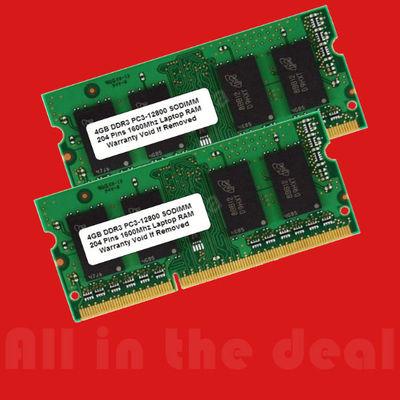 8GB Kit 2x 4GB DDR3 1600 MHz PC3-12800 1600Mhz Laptop RAM