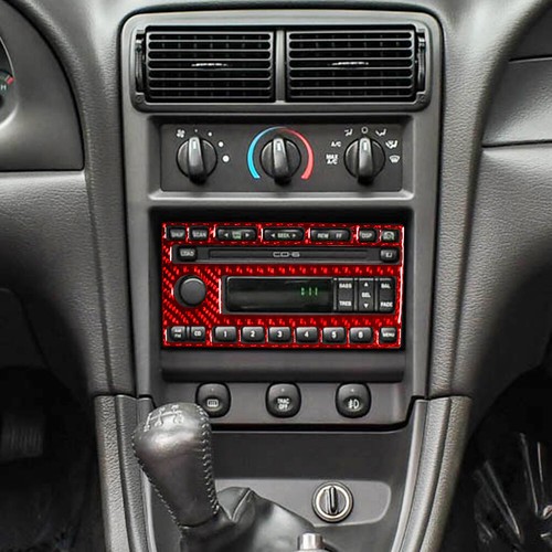 Carbon Fiber Radio CD Control Trim Cover For Ford Mustang Convertible Style A - Picture 5 of 17