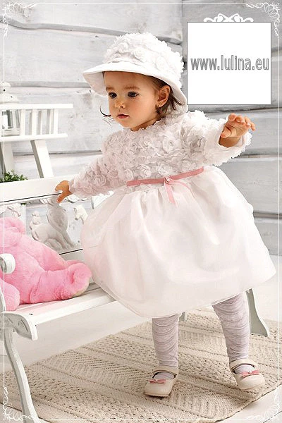 ABITO vestito da BATTESIMO bambina (2pz) completo femminuccia in cotone cod  1303