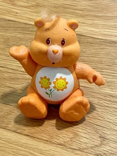 Vintage 1983 Kenner Care Bears Friend Bear Figure Orange Poseable Flowers 6in.