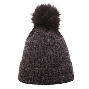 black bobble beanie hat womens
