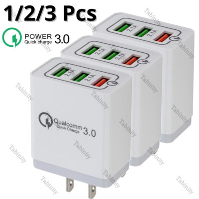 QC 3.0 USB Power Adapter Block Fast Charger Cube For iPhone iPad Android Samsung