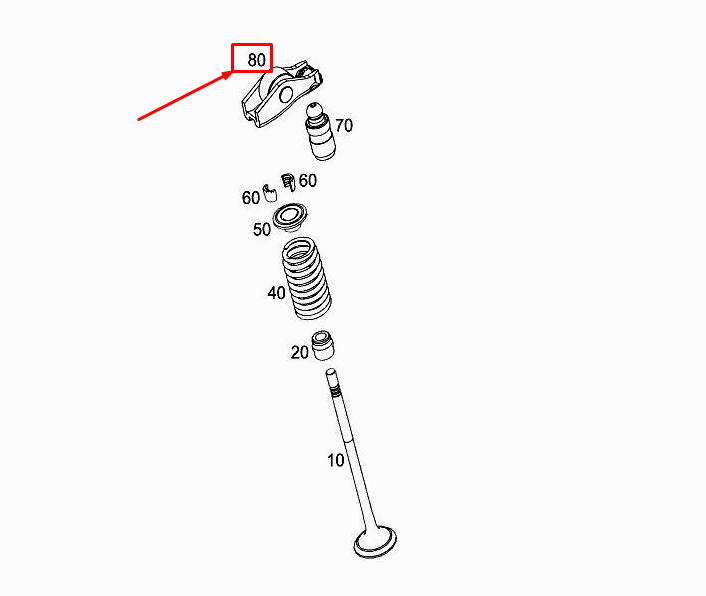 MERCEDES-BENZ A W177 Motor-Rollenkipphebel A2820501600