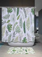The Contours Of A Leaf 3D Shower Curtain Polyester Bathroom Decor Waterproof