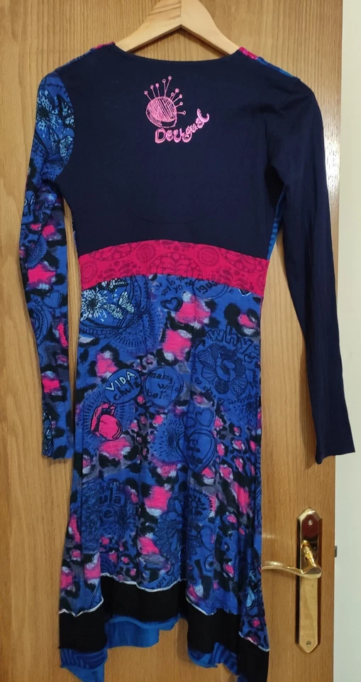 Desigual Dress Dark blue and fuchsia/Vestido Desigual Azul oscuro y fucsia - Imagen 2 de 2