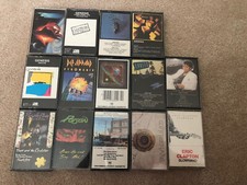 VINTAGE LOT OF CASSETTE TAPES CLAPTON GENESIS EAGLES PRINCE ZZ TOP DEF LEPPARD