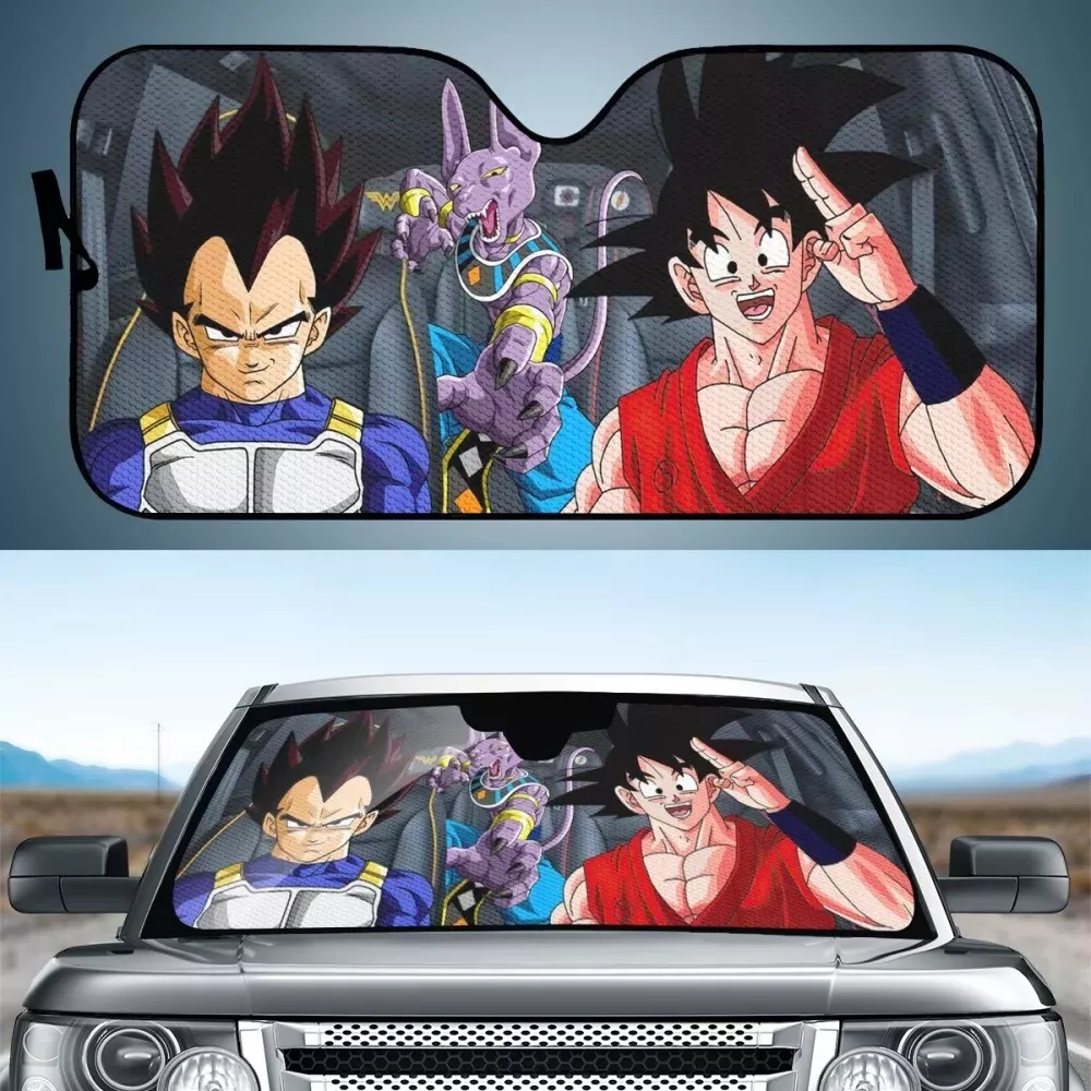 Dragon Ball Goku Vegeta Beerus Windshield Sun Shade Car Sun Visor UV Ray  Block