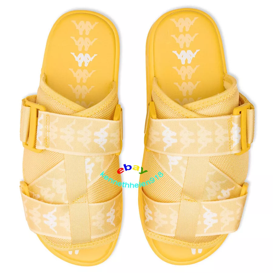 KAPPA 222 BANDA MITE 1 UNISEX SANDALS SLIDES 304KLUQ0 YELLOW WHITE