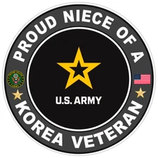 Proud Niece of a Korea Veteran Bumper Sticker Military Vinyl Soldier Decal 5"