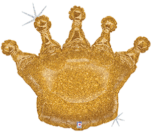 King-Queen-Crown-Large-36-034-Foil-Balloon-Gold-Glitter-Party-GLITTERING-CROWN-HOLO