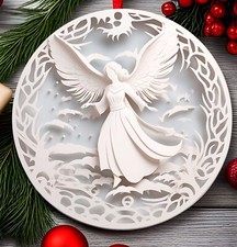 Angel ornament white Church friend gift Religious friend gift Christmas decor
