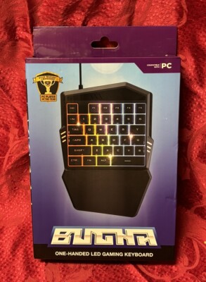 BUGHA USB RGB LED Color Changing One Handed Ergonomic Gaming Keyboard - NEW