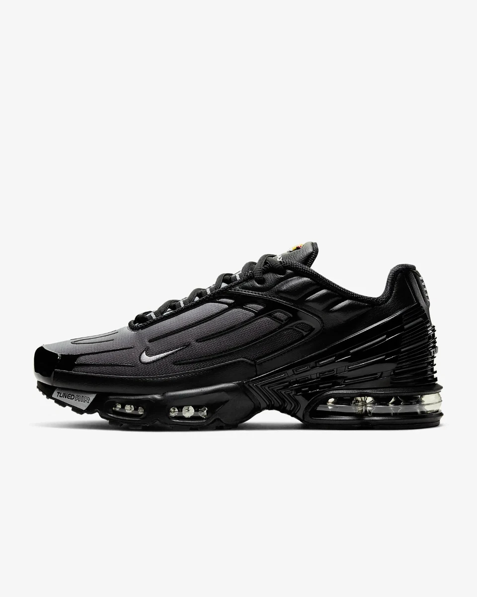 Cambios de Pef Un evento Nike Air Max Plus Tuned plus 3 Leather Trainers in Black and Grey | eBay