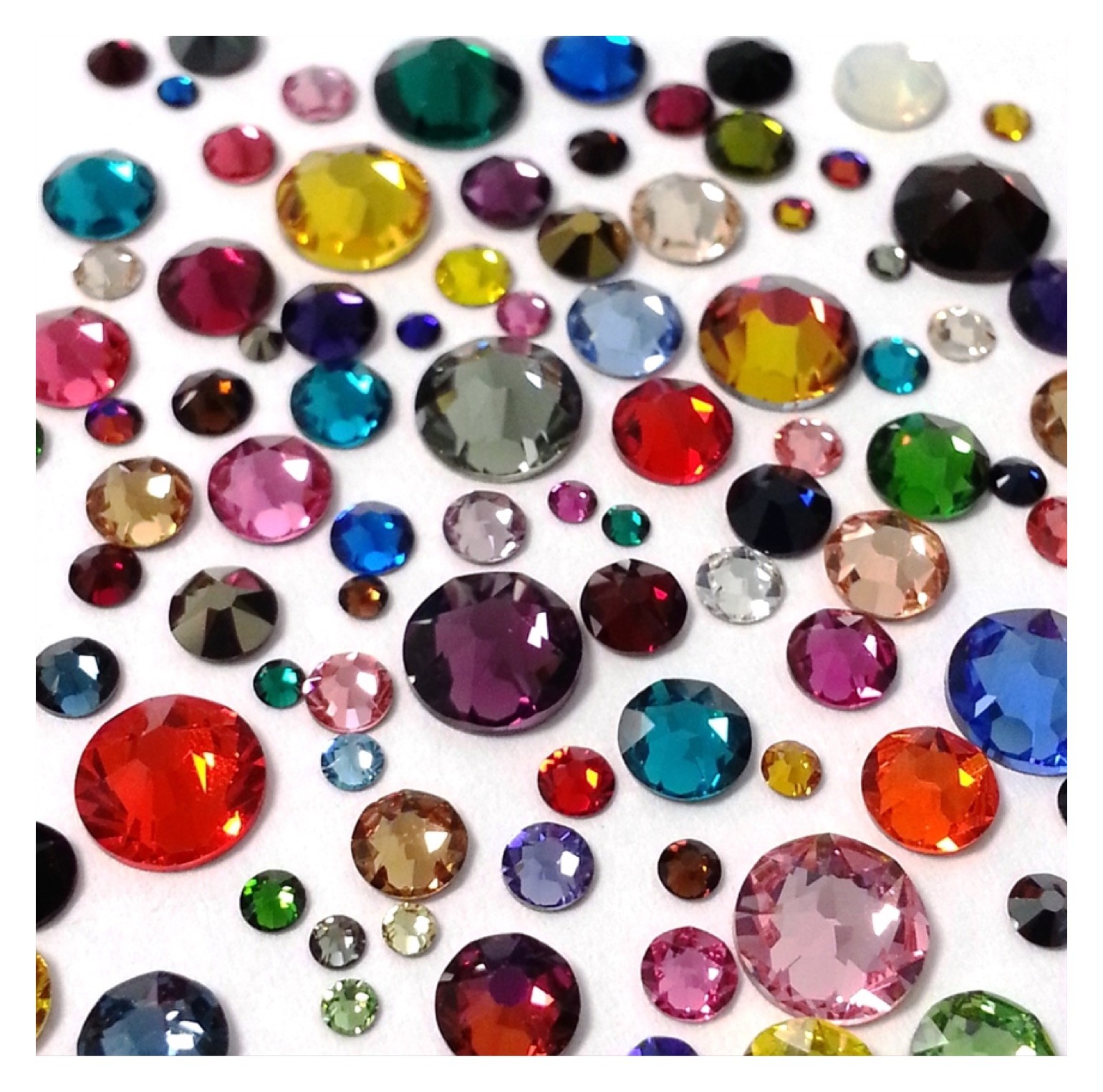 Spangles Fancy Rhinestones assorted sizes & colours x100
