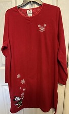 NWT Disney Store Christmas Winter Nightgown Mickey Mouse Red Snowflakes Large