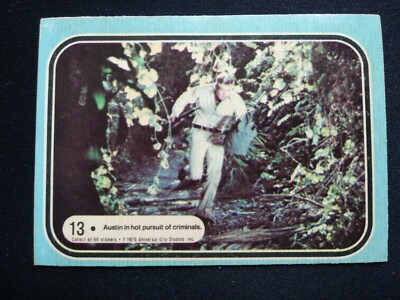 1975 Dunruss Six Million Dollar Man Card # 13 Austin in hot pursuit.... (VG/EX)