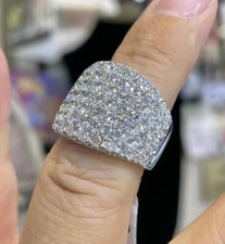 2.00Ct Round Cut Lab-Created Diamond Cluster Wedding Ring 14K White Gold Finish