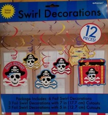 Pirate's Kids Birthday Party Hanging Swirl Decorations