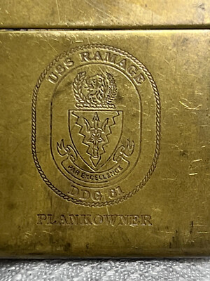 1996 Zippo Lighter Navy USS Ramage DDG 61 Plankowner Double Sided