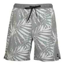 Salt Life Men's XXL Jungle Vibes Palm Print 19" Volley Shorts Sleet Grey