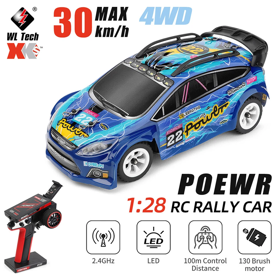 Wltoys 284010 1/28 Mini 4WD Drift 2.4G RC Rally Car 30km/h LED Transmitter RTR - Image 4 of 4