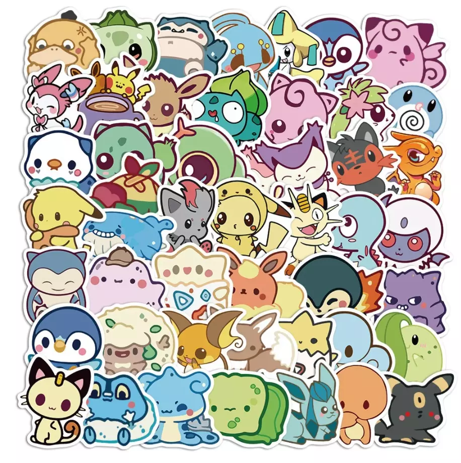 Cute Kawaii Chibi Pokemon 50 Stickers. 