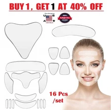 16PCS Anti Wrinkle Neck Eye Face Pad Silicone Removal Patch Skin Lift Overnight