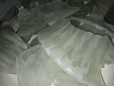 White Frosted Broken Glass Pieces 2 lb 2oz for Craft / Mosiac / Art