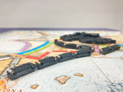Ticket to Ride Black Coal Train Car Pieces 3D Printed Custom-Made Solid Color