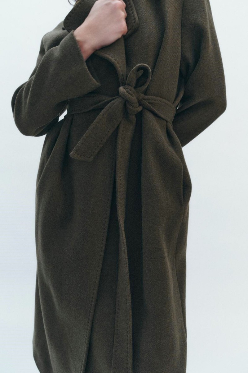 ZARA ザラ WOOL COAT WITH BELT ブラウン Lサイズ ZARA ZW COLLECTION BROWN WOOL BLEND COAT WITH BELT SIZE M | eBay