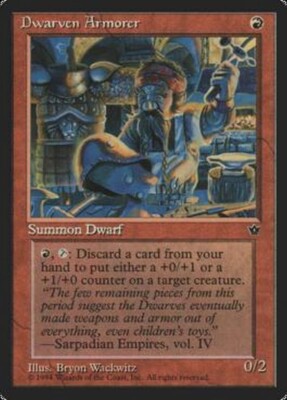 MRM ENGLISH Dwarven Armorer GOOD MTG magic FEM