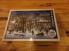 Cobble Hill "Tis The Season" Winter City Scene Shopping Toy Store Puzzle 500pc