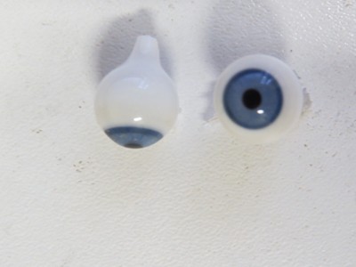 Yeux Pour Poupée Ancienne 8mm - Soufflés à La Bouche - Bleu Azur - Yeux De Poupée De Collection