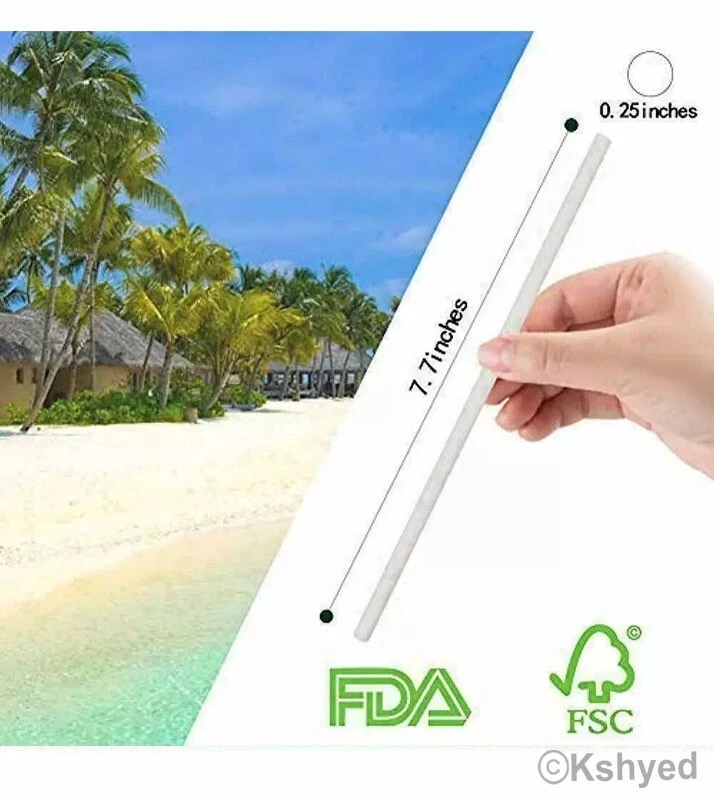 800CT Disposable White Flexible Plastic Drinking Wrapped Straws 7.75 Inches Long - Image 4 of 4