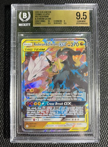 Reshiram & Zekrom-GX graded BGS 9.5 for sale on eBay