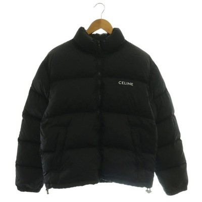CELINE Triomphe Pattern Down Jacket Zip-Up 44 Black Men's