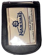 Leather Badge Wallet Black 2561