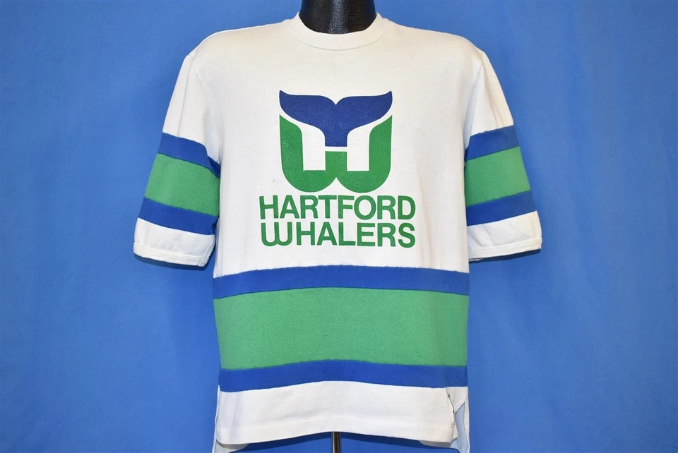 Camiseta de colección años 90 HARTFORD WHALERS LOGO NHL NUEZ MOSCADA COLA DE TENIS HOCKEY M Foto 2 de 4