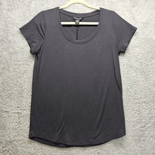 Athleta Womens Black Stratus ll Tee Shirt XS Athleisure Solid Stretch Neutral