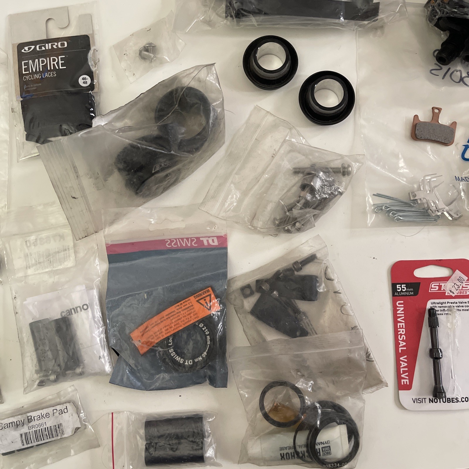 Lot of different bike parts some used some new package deal for everything 