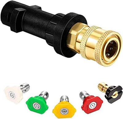 #ad High Pressure Washer Gun Adapter 1 4quot; Spray Nozzle Tips Sets Brass Black $19.25