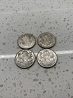Lot Of 4 1950 Canada Half Dollars - VF to UNC Condition 80% Silver Coins