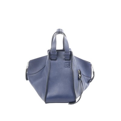 LOEWE Hammock Medium Leather 2Way Handbag in Navy Blue