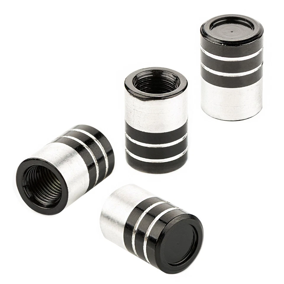 Junta de tapa de válvula de neumático de aluminio de 4 cilindros plateada negra para Chevrolet Foto 2 de 4