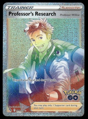 Pokemon Karten Professor's Research 084/078 Pokemon GO Rainbow Rare NM