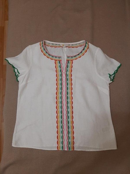 Women Boden Shirt White Linen 42 / XL / 50 #8EU5