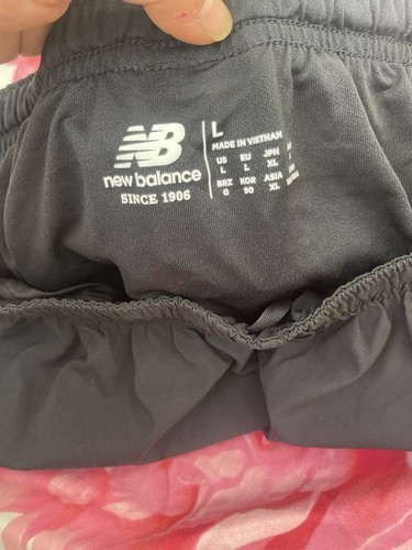 New Balance Black Shorts Athletic Running Large Lined Drawstring - Picture 3 of 5
